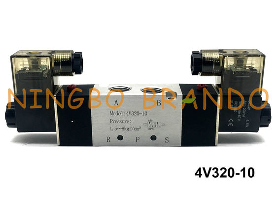 3/8" NPT 4V320-10 AirTAC Type Double Solenoid Valve 2 Position 5 Way DC12V DC24V AC110V AC220V