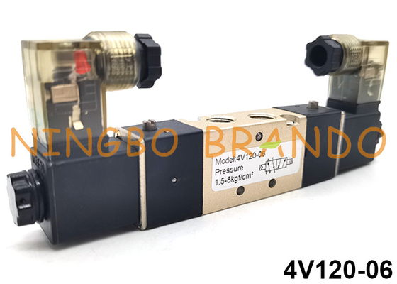 тип путь 24VDC 220VAC 4V120-06 Airtac клапана соленоида 5/2 катушки двойника пневматический