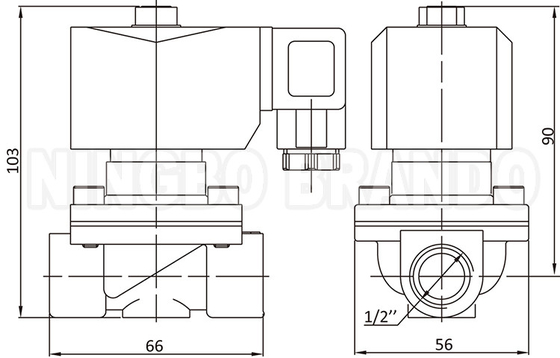 2W160-15 1/2' 2 Way NC Brass Solenoid Valve с IP65 катушкой 24V 220V