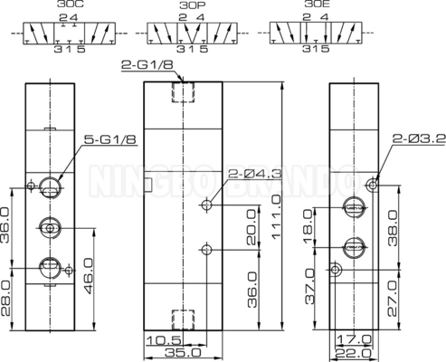 4A230C-06 4A230E-06 4A230P-06 Пневматический воздушный пилотный клапан 1/8&quot;