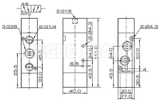 4А320-10 3/8&quot; Пневматический двойной воздушный пилотный клапан 5/2 Way