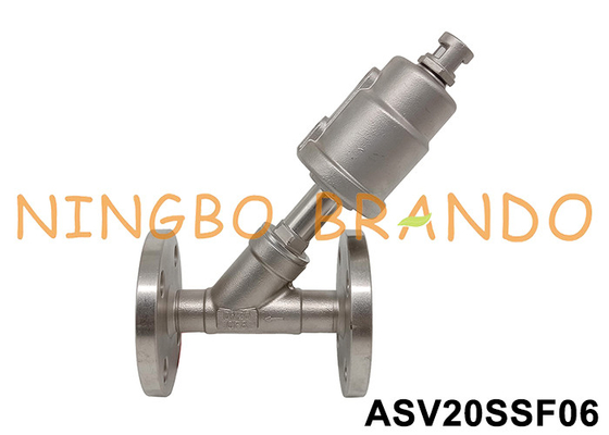 DN20 Фланцевый пневматический угловой клапан сиденья PN16 0~16bar