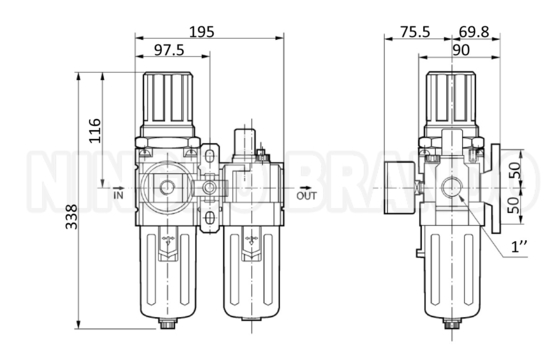 AC5010-06 AC5010-10 SMC тип Пневматический воздушный фильтр комбинации F.R.L.