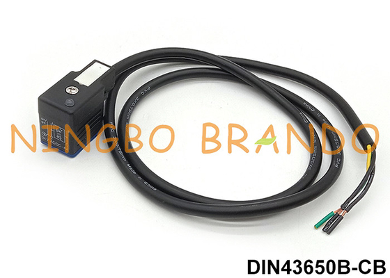 DIN43650B IP67 Waterproof Molded Cable Solenoid Connector With LED