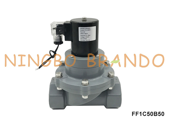 2' DN50 Противокоррозионный соленоидный клапан CPVC для химической кислоты 24V 220V