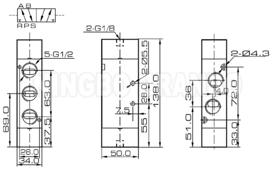 4A420-15 1/2'' Pneumatic Air Pilot Valve With Aluminum Alloy Body