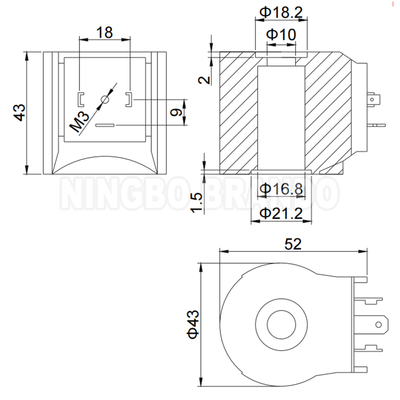 CEME Тип B12 C57 Соленоидный клапан катушки 12VDC 24VDC 110VAC 220VAC
