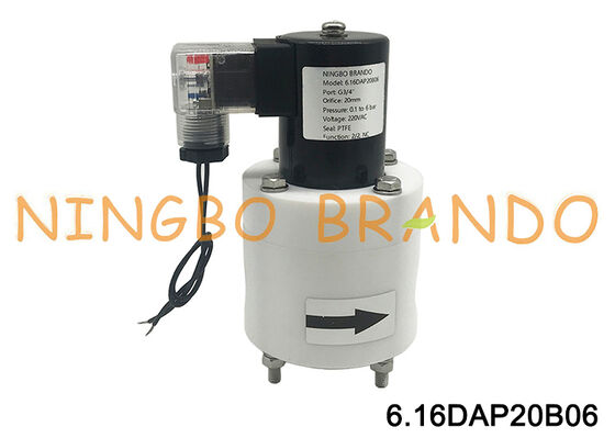 3/4" антикоррозионный электромагнитный клапан из ПТФЭ DC24V AC110V AC220V