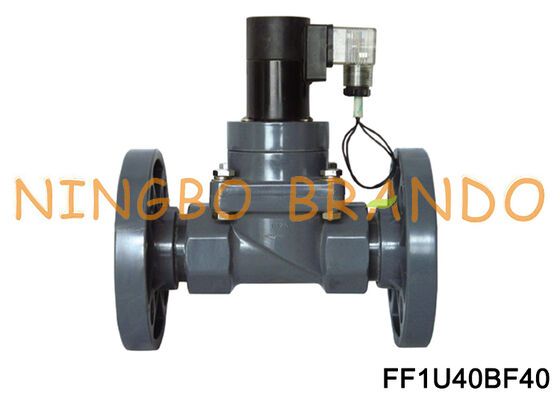 1-1/2" фланцевый мембранный клапан UPVC DN40 антикоррозионный клапан 220В 110В 24В