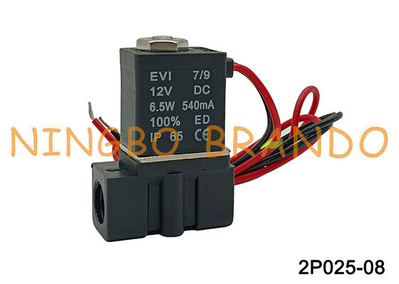 2P0250-08 2-ходовой электромагнитный клапан 1/4" пластиковый пневматический электромагнитный клапан