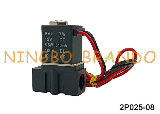 2P0250-08 2-ходовой электромагнитный клапан 1/4" пластиковый пневматический электромагнитный клапан