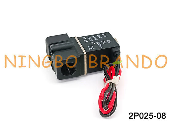 2P025-08 Пластиковый пневматический электромагнитный клапан прямого действия для воздуха и воды DC24V