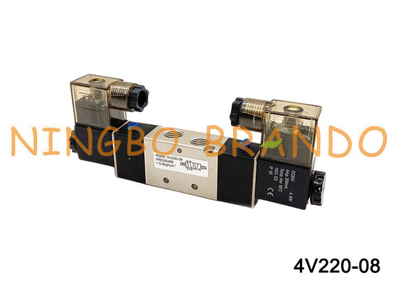 4V220-08 Воздушный клапан соленоида 2 положения 5-ходовой DC24V 12V AC220V AC110V