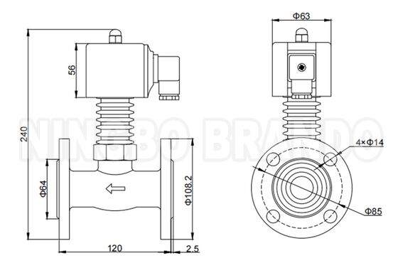 DN25 Flange High Temperature Steam Stainless Steel Solenoid Valve