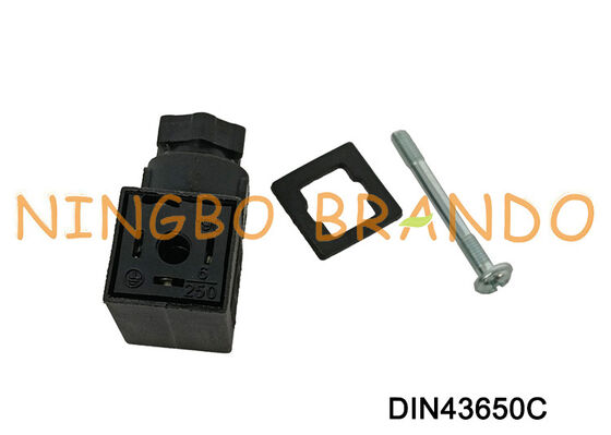 Solenoid Valve Coil Connector DIN43650 C MPM Black DIN 43650 Type C