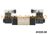 Тип 5/2 путь AirTAC 1/4&quot; клапан соленоида 24VDC двойной катушки пневматический 220VAC 4V220-08