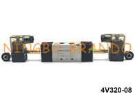 1/4&quot; модулирующая лампа 12V 24V 110V 220V соленоида двойника пути 4V320-08 NPT 5/2 пневматическая
