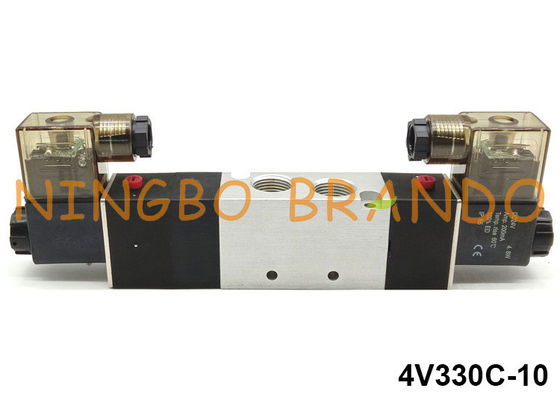 3/8&quot; 5/3 типов 24V 12V клапана соленоида 4V330C-10 пути пневматических Airtac