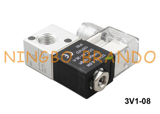 клапан соленоида 1/4&quot; воздуха пути 3V1-08 3 пневматический 12V 24V 110V 220V