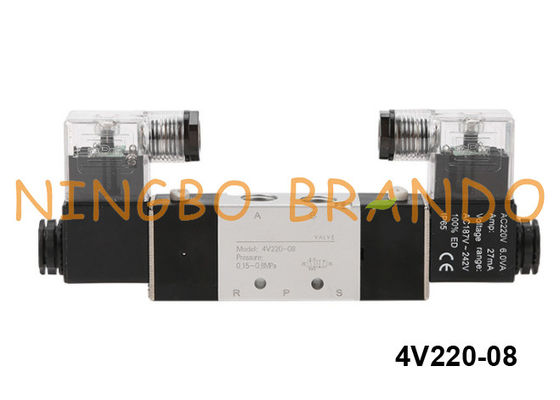 тип пневматический путь 12VDC 24VDC 4V220-08 Airtac клапана соленоида 5/2