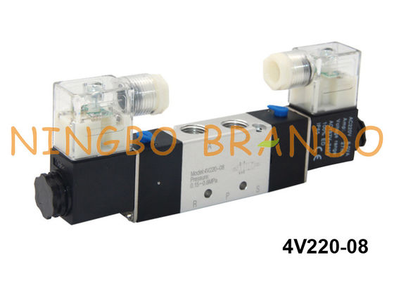 Тип 5/2 DC Airtac клапана соленоида 4V220-08-B пути пневматический 24V