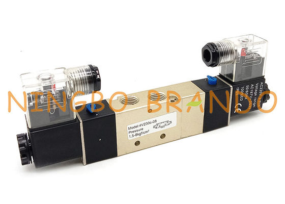 4V230C-08 1/4&quot; клапан соленоида двойного центра пути соленоида 5/3 закрытого пневматический