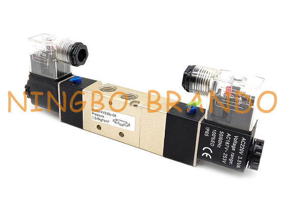 4V230C-08 1/4&quot; клапан соленоида двойного центра пути соленоида 5/3 закрытого пневматический