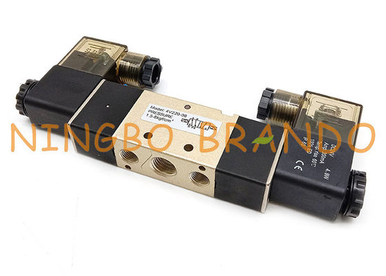 4V220-08 1/4&quot; клапан двойного соленоида пути коробки 5/2 Termianl пневматический