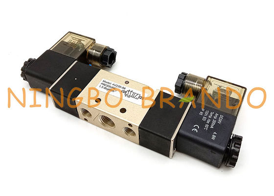 Тип 4V220-08 1/4&quot; Airtac клапан соленоида двойной катушки пневматический