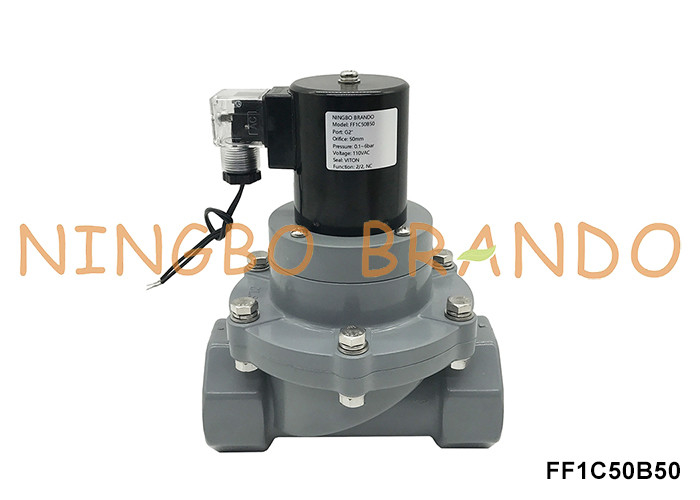 2' DN50 Противокоррозионный соленоидный клапан CPVC для химической кислоты 24V 220V