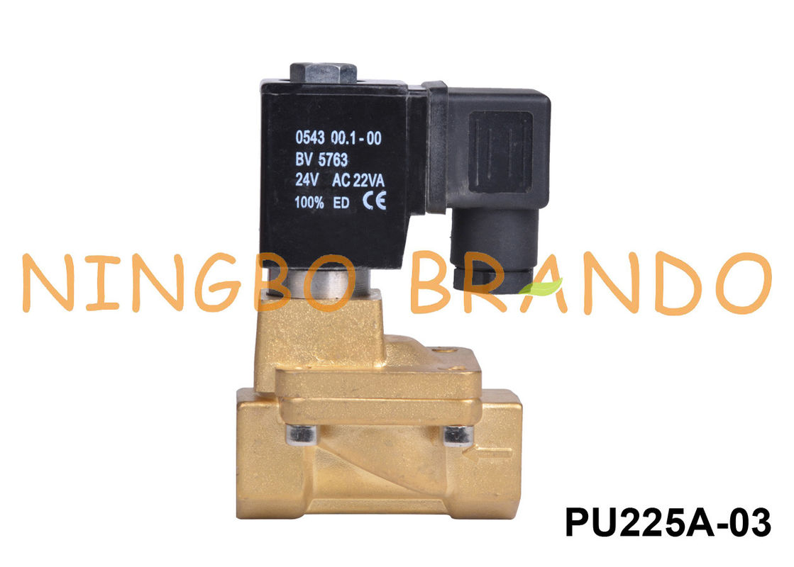 Тип 3/8&quot; кивера PU225A-03 латунный клапан соленоида 24VDC 110VAC 220VAC