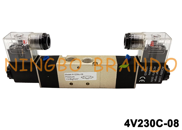 Тип путь AirTAC DC 5/3 AC 24V клапана соленоида 220V PT1/4 4V230C-08