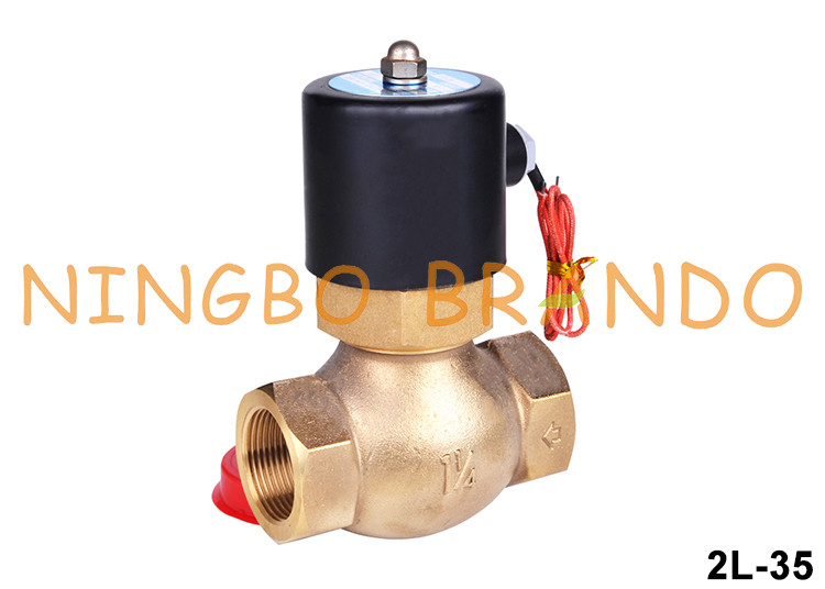 клапан соленоида 12V горячей воды 2L-35 1-1/4» латунный 24V 110V 220V