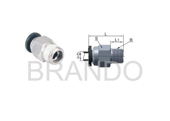 Male Thread Pneumatic Air Hose Repair Fittings Quick Connect Nickle Coated