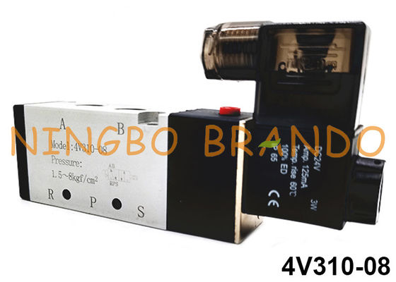 4V310-08 Airtac Тип 5/2 Клапан соленоида 24V 110V 220V пути пневматический одиночный